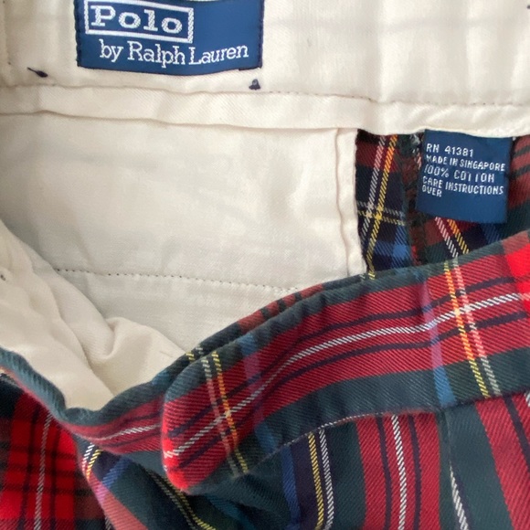 Vintage Polo Ralph Lauren tartan plaid flat front made in USA pant - Picture 7 of 7